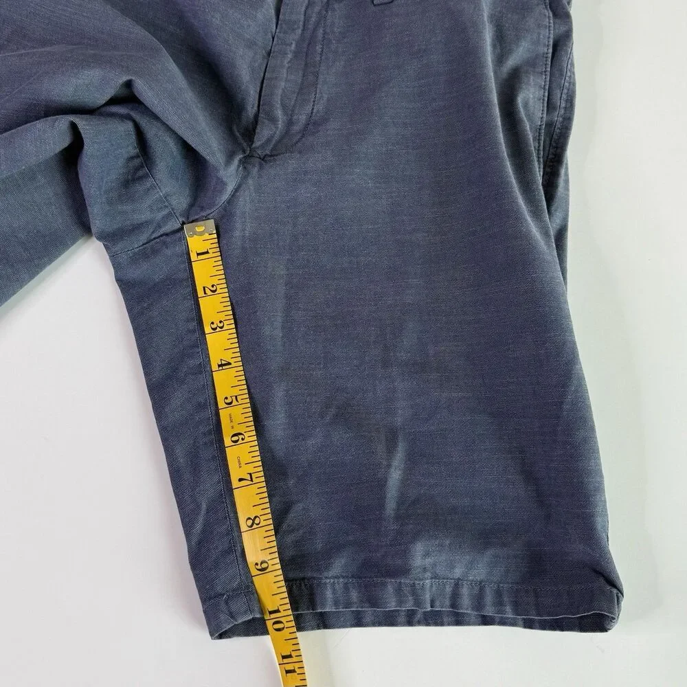 BANANA REPUBLIC Mens Sz 32 VNTG Flat Front Aiden Shorts Blue Heather Preppy Y2K